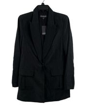 Badgley Mischka Studio Black Blazer Jacket Modal Blend Size 8 New