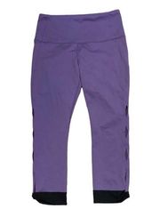 Lucy diamond cutout purple crop leggings womens medium