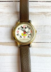 Lorus Vintage 1980's  Mickey Mouse Singing Watch with Leather Band