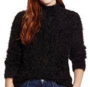 Caslon Eyelash Cable Knit Funnel Neck Sweater