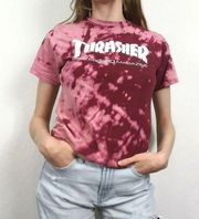 Thrasher Custom Bleach Dyed Maroon Tshirt