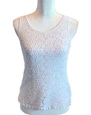 Lace Tank with faux Pearl button Sz med / Jennifer Lopez