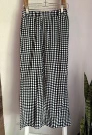 American Eagle Linen Flare Gingham Pant