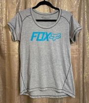 Fox Fox Racing Women’s M Grey Active Tech Classic Logo T-Shirt Short Sleeves