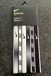 Nike Headbands 6-Pack Assorted Black & White Adult Size Unisex Solid Dots NEW