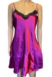 Delicates Vintage Iridescent Holographic Purple Lingerie Intimates Slip Dress