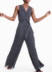 NEW J Crew Point Sur Sparkle Jumpsuit in Indigo Floral 14