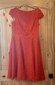 Red/Coral Evan Picone dress size 10