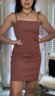 Mauve, Pink Ribbed Bodycon Dress