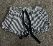 Ruffle Hem Striped Boxer Shorts