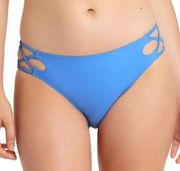 California Waves Mermaid Blue Strappy Hipster Bikini Bottom Juniors Swim XL NWT