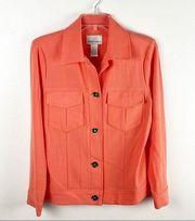 DRAPERS AND DAMONS Orange Button Double Chest Pockets Jacket, Size Medium