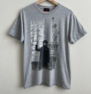 Light Grey John Lennon Imagine Peace NYC Short Sleeve Graphic Tee