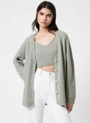 💕ALLSAINTS💕 Leanne Wool & Alpaca Blend Cardigan ~ Green Bay Sage Green XS NWT