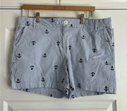 Crown&Ivy Seersucker Blue Caroline Short Women’s size 12