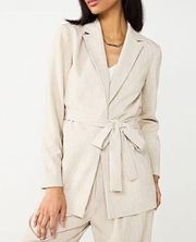 NWT Women's Nine West Belted Blazer size Large: Tan Melange