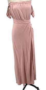 Flynn Skye Bella Maxi Dress Off the Shoulder Pink Size Medium