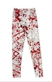 Halloween Scary Gorey Spatter Print Leggings large