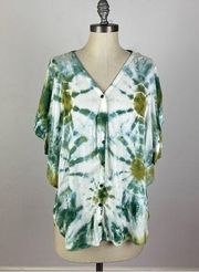 Young Fabulous & Broken Green Tie Dye Blouse