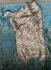 Vintage Valerie Stevens short cheetah print slip dress nightgown, size large