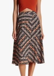 Lucy Paris Flowy Crossover Wrap Skirt Geometric Medium