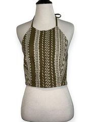 House of Harlow 1960 small embroidered halter‎ top