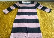 Rue 21 Women's Size M Striped Dress 3/4 Sleeve Above Knee Stretch