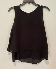 Black Sheer Sleeveless Tank Top Size M