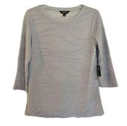 Simply Vera Wang NWT purple textured crewneck blouse small