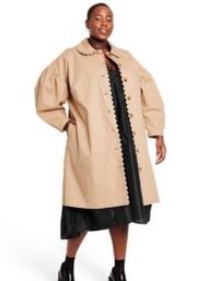 KIKA VARGAS  for Target Scalloped Edges trench Coat size 3X