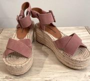 Lucky Brand Leather wedge platform sandals NWOT