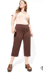 Torrid Women’s Crop Wide Leg Stretch Twill High Rise Patch Pocket Pant Size 12