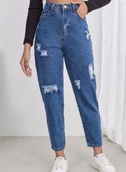 boohoo jeans high waisted destroyed jeans  sz 4