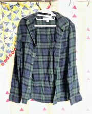 Old Navy Size Medium Flannel Green And Blue