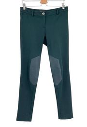 Mackage Gigi Leather Patch Ponte Knit Legging Pants Teal Green Size 8