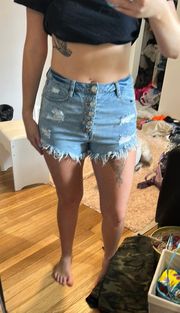 High Wasted Jean Shorts 