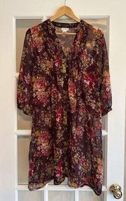 Motherhood Maternity sheer floral kimono style top size L