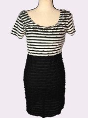 Silence & Noise UO Ruffle Striped Mini Dress Women's Size Medium