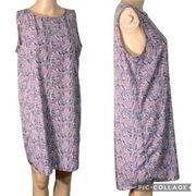 Halogen Womens Shift Dress Floral Print Sleeveless Pink Blue Petite Medium