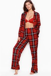 Victorias Secret Red Plaid Flannel Pajama Set