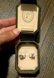 Juicy Couture 925 XO E-Butterfly Pave Studs In Original Gift Box