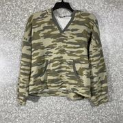 Lucky Brand Womens Camouflage Oversized Cropped Hoodie - Size Large - Streetwear
