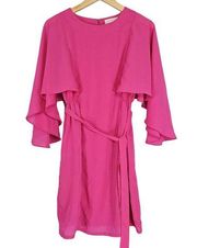 MM Couture By Miss Me Womens Size S Pink Flowy Cape Sheath Mini Dress Barbiecore