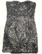 Sparkly Fitted Black Dress Size 6