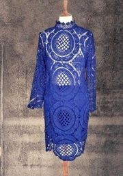 New Choies Blue Lace Dress Medium