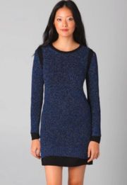 See By Chloe Lurex Blue Metallic Sweater Dress