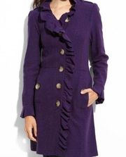 Anthropologie Luii Purple Wool Lightweight Coat