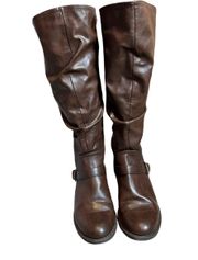 Lida  Boots  Zip wide calf knee high  Brown size 9.5M