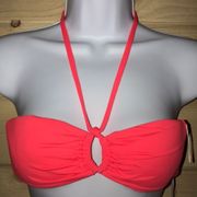 Bettinis Solids Bandeau Bikini Top Neon Flame nwt