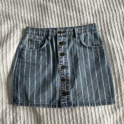 striped denim skirt